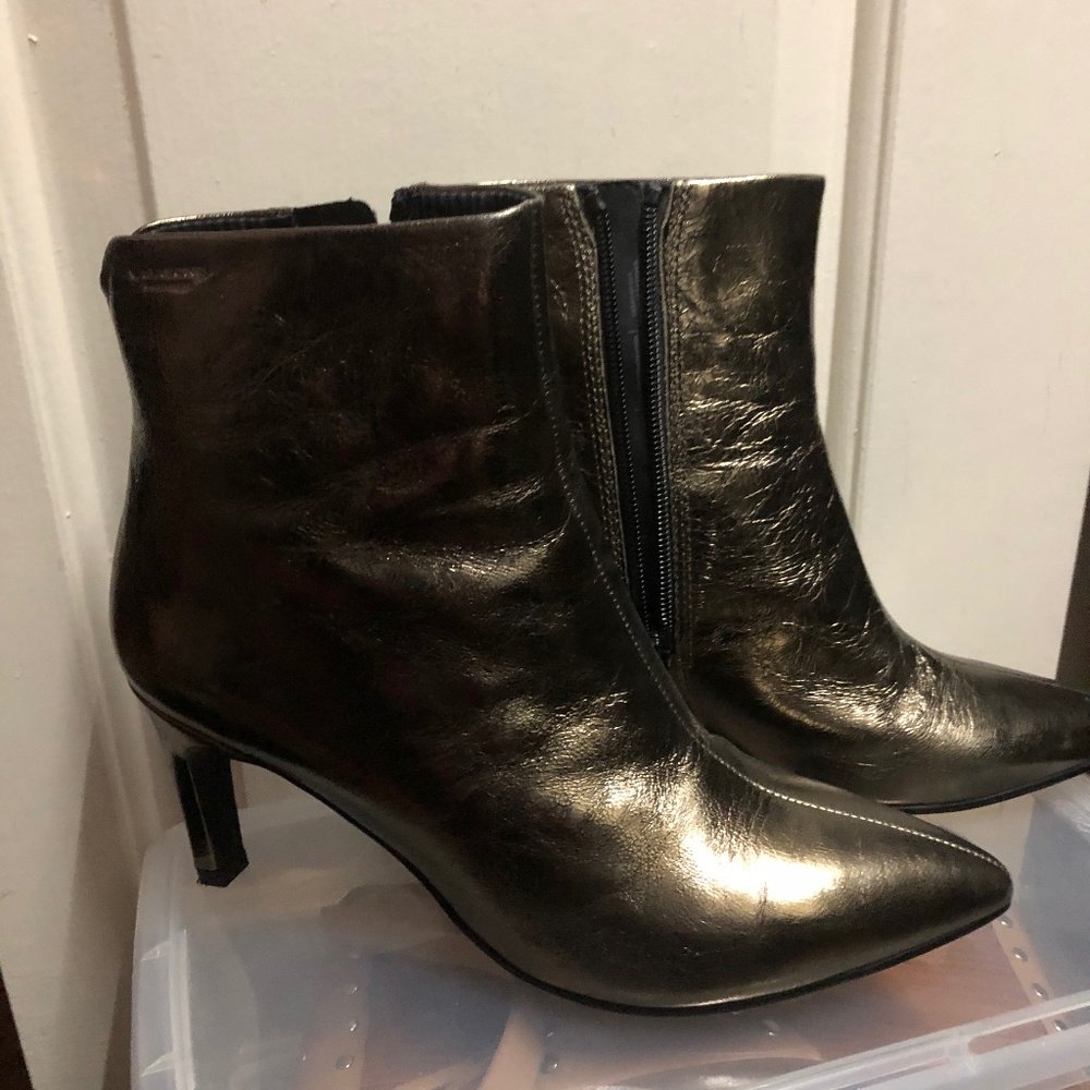 Gold Metallic Ankle Boots